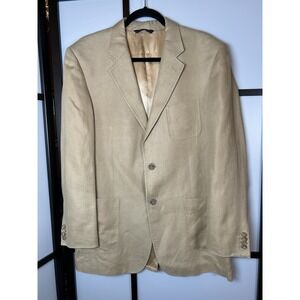 Banana Republic Blazer Men's 42R Tan 100% Linen Sport Coat
